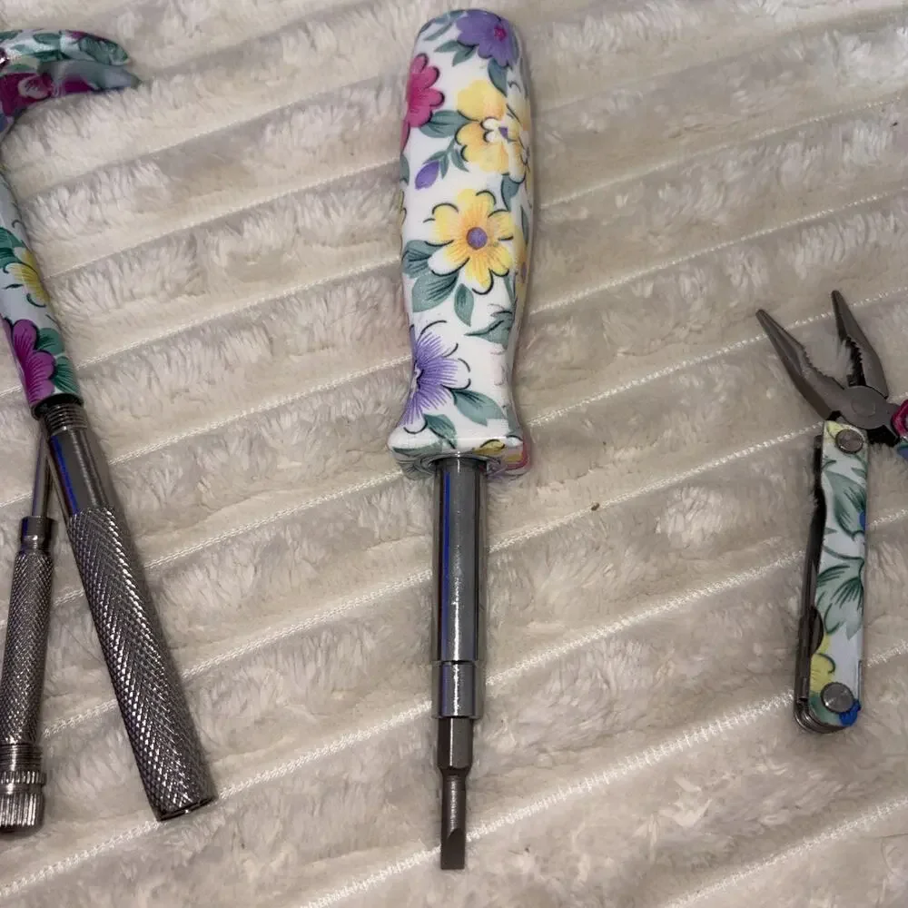 Floral Hammer with attachments, 1 Screwdriver, and mini plyers